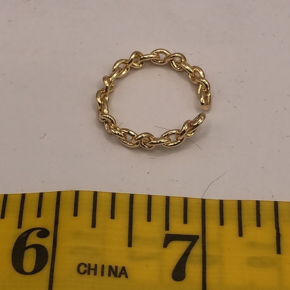 3/$25 Golden Irregular Chain Link Open Ring Size is Adjustable Unisex Metal - Picture 5 of 7